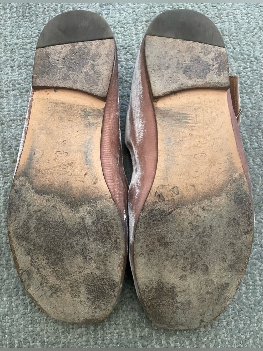 DOEN Women’s Mary Jane Blush Pink Velvet Ballet Flats - Picture 8 of 11